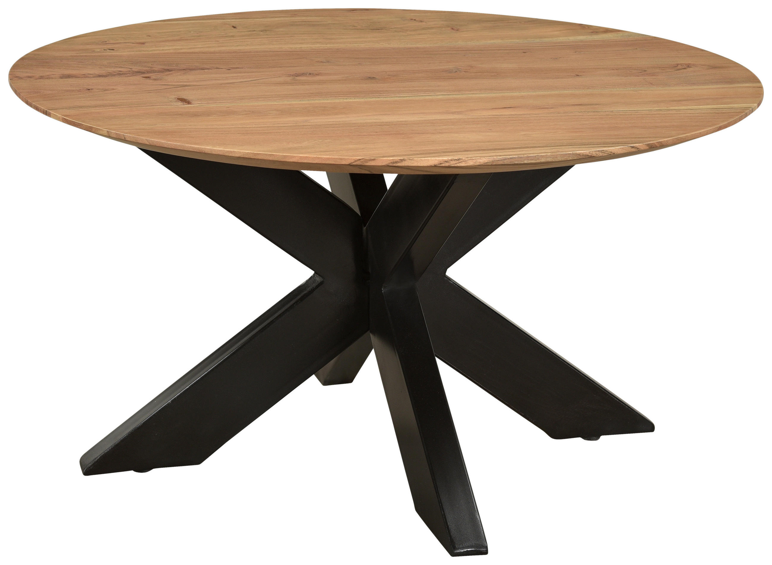 COUCHTISCH in Holz, Metall 80/80/40 cm  - Schwarz/Naturfarben, Basics, Holz/Metall (80/80/40cm)