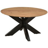 COUCHTISCH in Holz, Metall 80/80/40 cm  - Schwarz/Naturfarben, Basics, Holz/Metall (80/80/40cm)