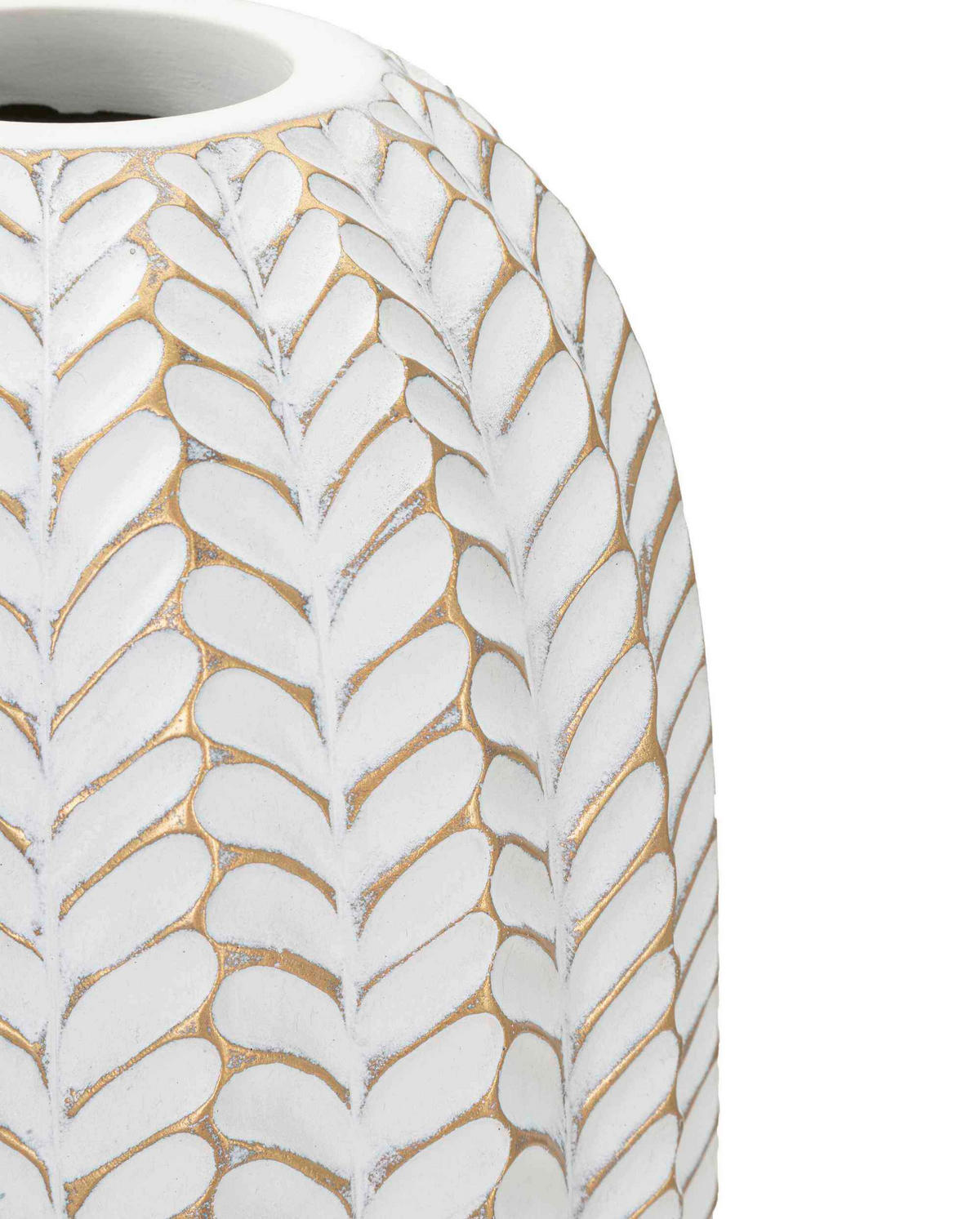 Vase Resina Leaf  - Goldfarben/Weiß, Basics, Kunststoff (18.5/46/18.5cm)