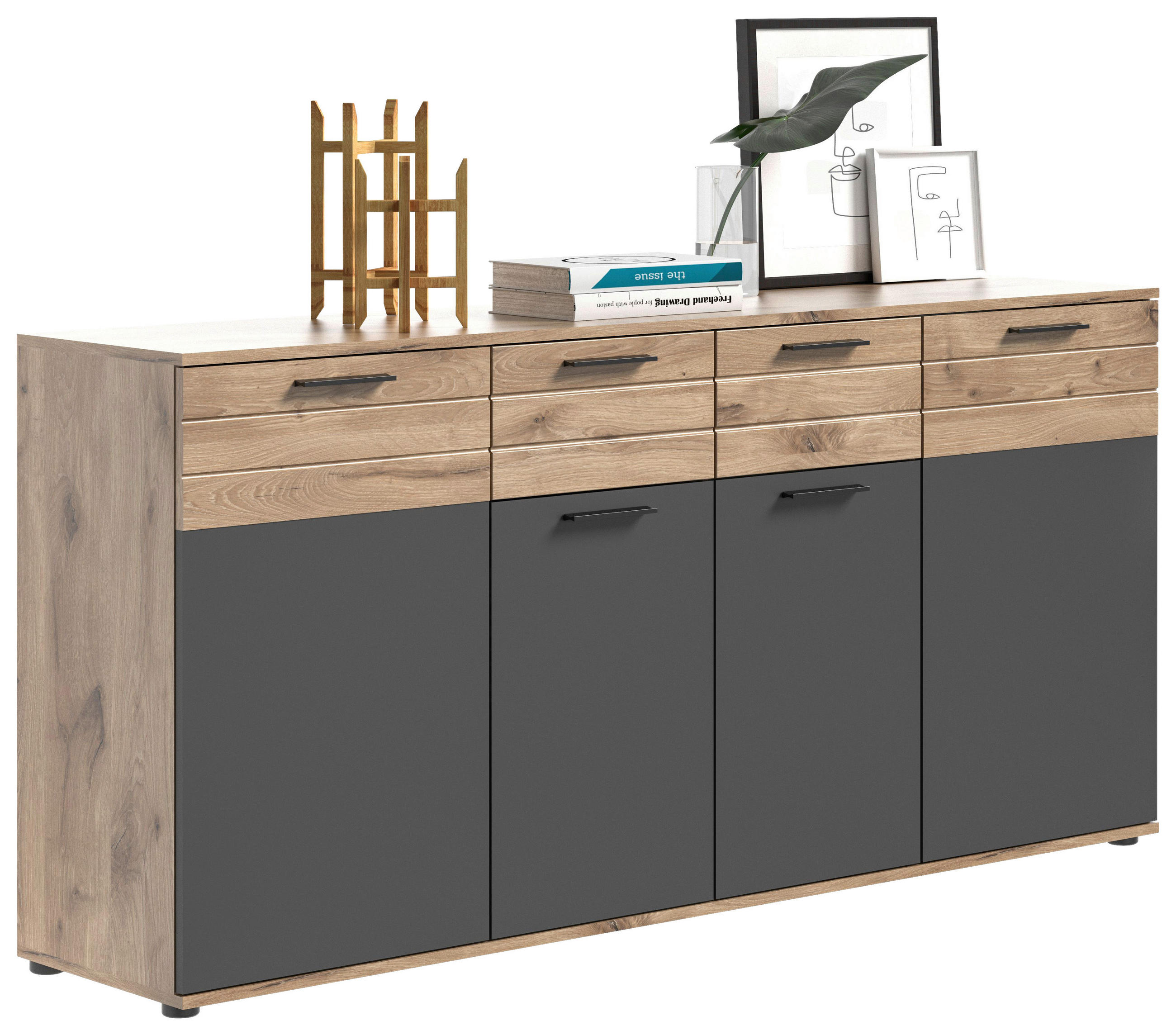 KOMODA, 180/87/40 cm - kompozitní dřevo/plast (180/87/40cm) - MID.YOU