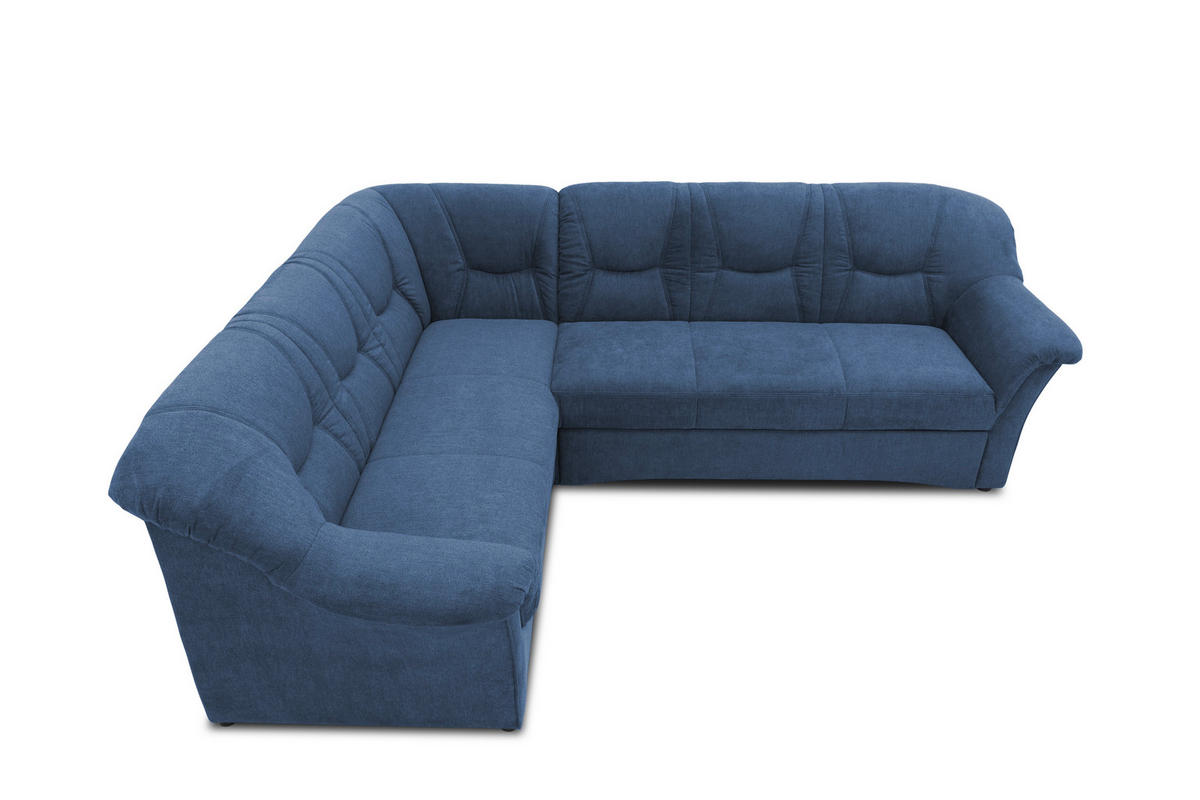 ECKSOFA Dunkelblau Mikrofaser  - Schwarz/Dunkelblau, KONVENTIONELL, Kunststoff/Textil (190/240cm) - MID.YOU