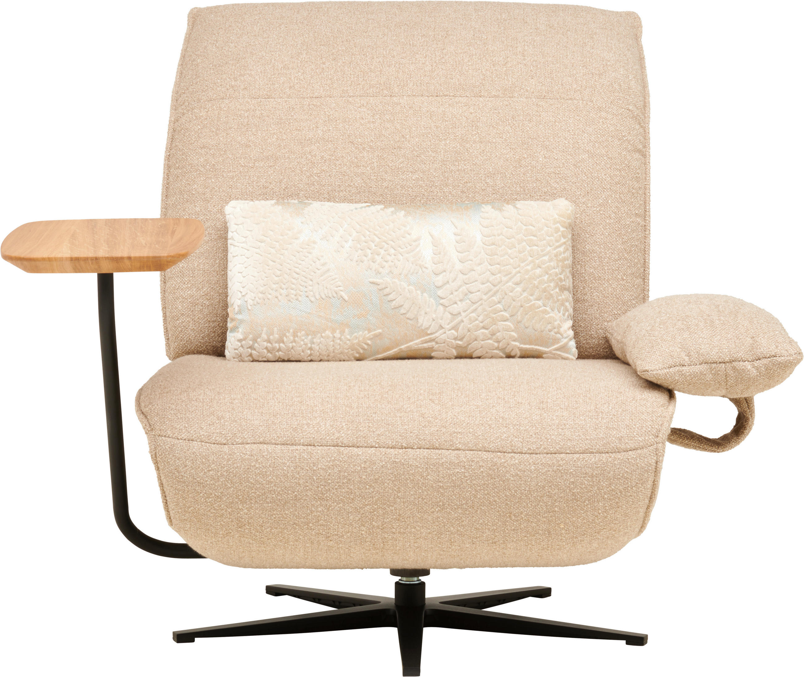 SESSEL in Flachgewebe, Mikrofaser Beige  - Beige/Schwarz, Design, Textil/Metall (84/65/91cm) - Koinor