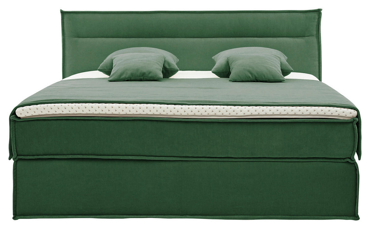 BOXSPRINGBETT 200/200 cm  in Grün  - Schwarz/Grün, Design, Textil (200/200cm) - Musterring