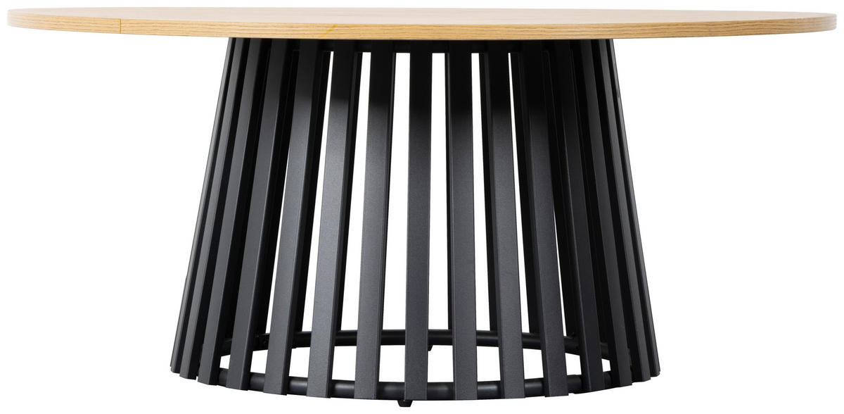 COUCHTISCH 80/80/40 cm rund Schwarz, Eichefarben  - Eichefarben/Schwarz, Design, Holzwerkstoff/Metall (80/80/40cm) - Boxxx