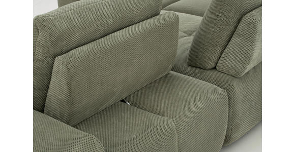 ECKSOFA in Velours Olivgrün  - Schwarz/Olivgrün, Design, Kunststoff/Textil (342/174cm) - Xora