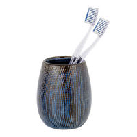 ZAHNPUTZBECHER Keramik  - Blau/Braun, Konventionell, Keramik (9/11/9cm) - Schöner Wohnen