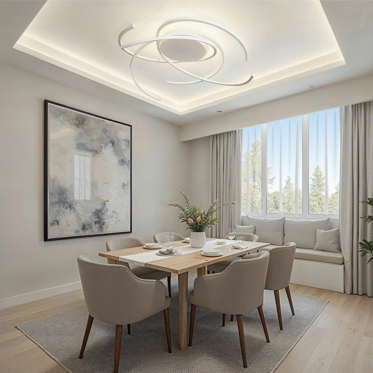 LED-DECKENLEUCHTE    100 cm  - Weiß, Design, Metall (100cm) - Escale