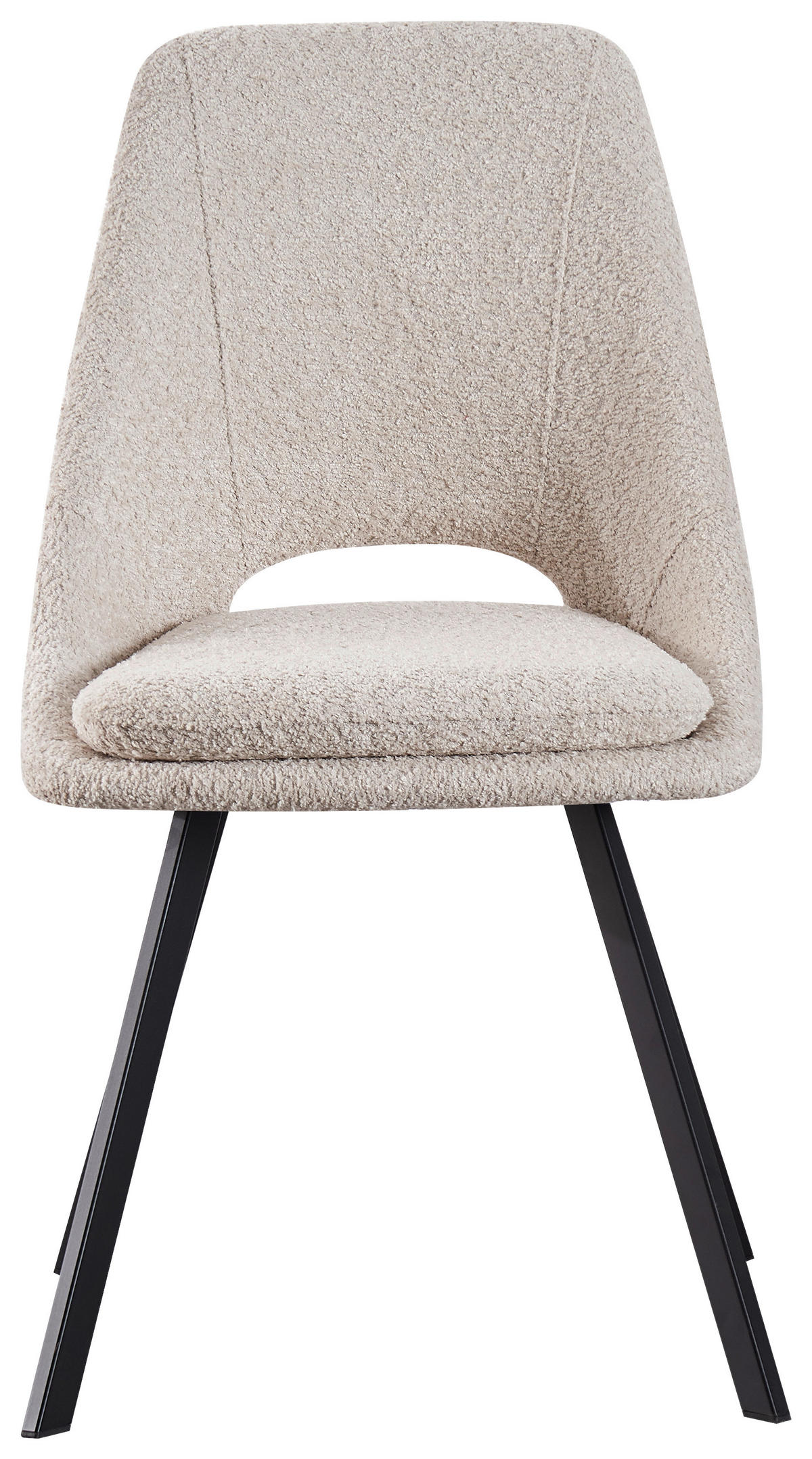 STUHL  in Eisen Teddystoff Holz, Metall, Textil  - Beige/Schwarz, MODERN, Holz/Textil (46/85,5/58cm) - MID.YOU