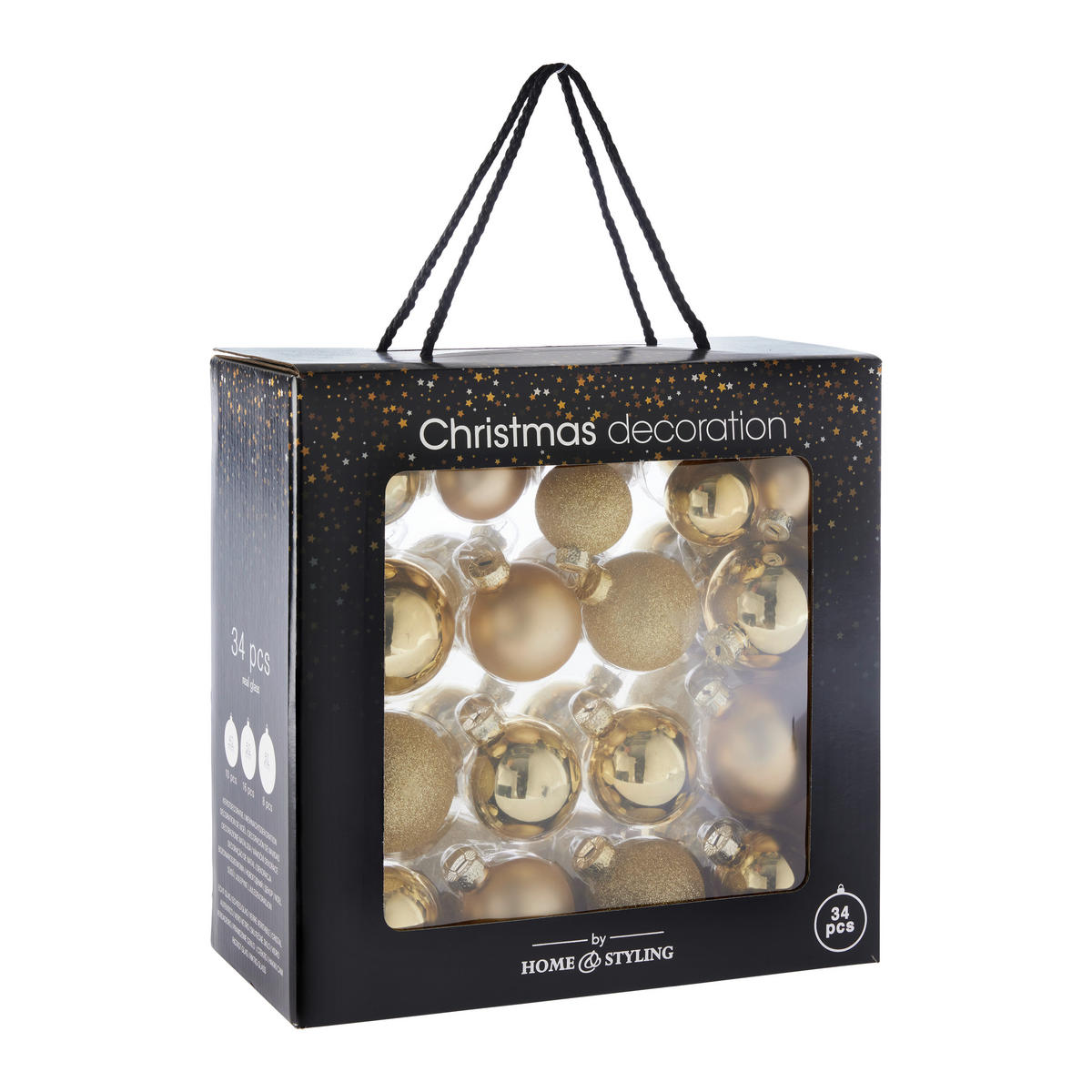 Christbaumkugel-Set Gabriel - auriu, Konventionell, sticlă - Modern Living
