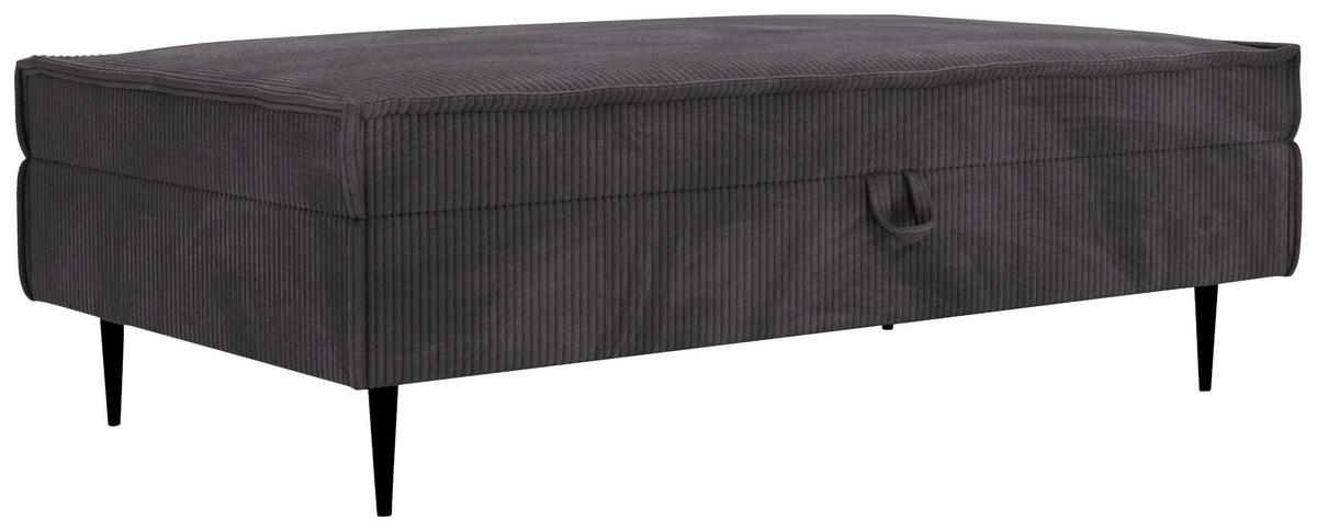 HOCKER in Textil Graphitfarben  - Schwarz/Graphitfarben, Design, Textil/Metall (135/45/75cm) - Livetastic