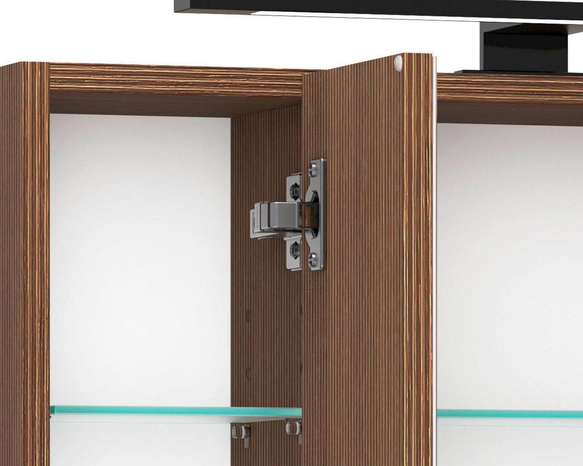 BADEZIMMER 2-teilig  in 60 cm  - Dunkelbraun/Schwarz, Natur, Glas/Holzwerkstoff (60cm) - Held