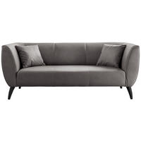 3-SITZER-SOFA Lederlook Anthrazit  - Anthrazit/Schwarz, MODERN, Holz/Textil (208/83/88cm) - Livetastic