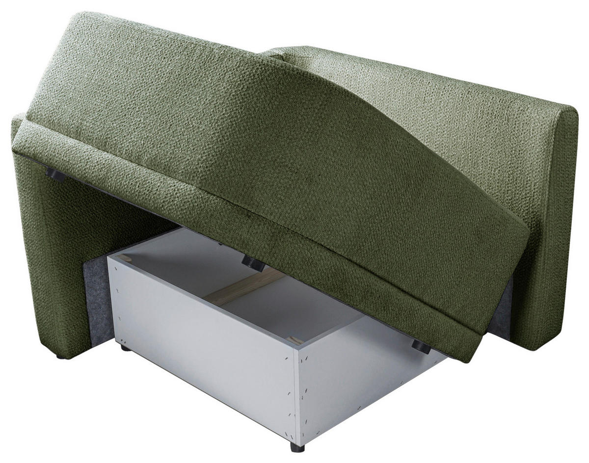 SOFA ZURI in Struktur Grün  - Creme/Schwarz, Trend, Kunststoff/Textil (110/75/115cm) - Livetastic