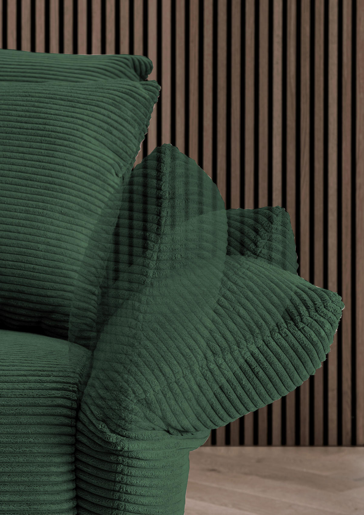 ECKSOFA in Cord Dunkelgrün  178/264-302 cm  - Dunkelgrün/Schwarz, Design, Textil/Metall (178/264-302cm) - Livetastic