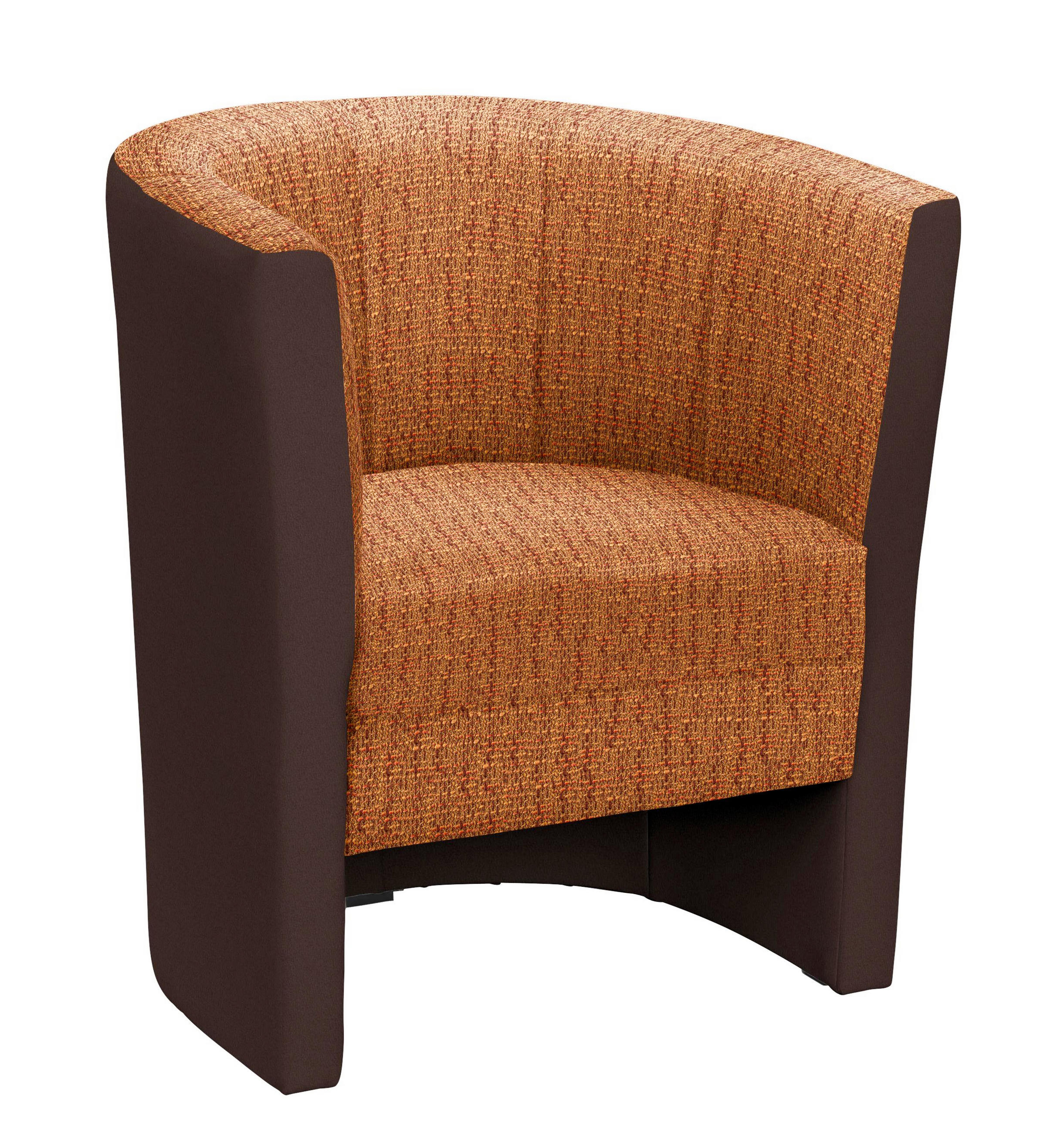 Sessel in Textil Braun, Orange