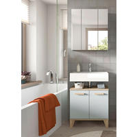 BADEZIMMER 2-teilig 60 cm  - Eiche San Remo/Graugrün, Modern, Holzwerkstoff/Kunststoff (60cm) - MID.YOU