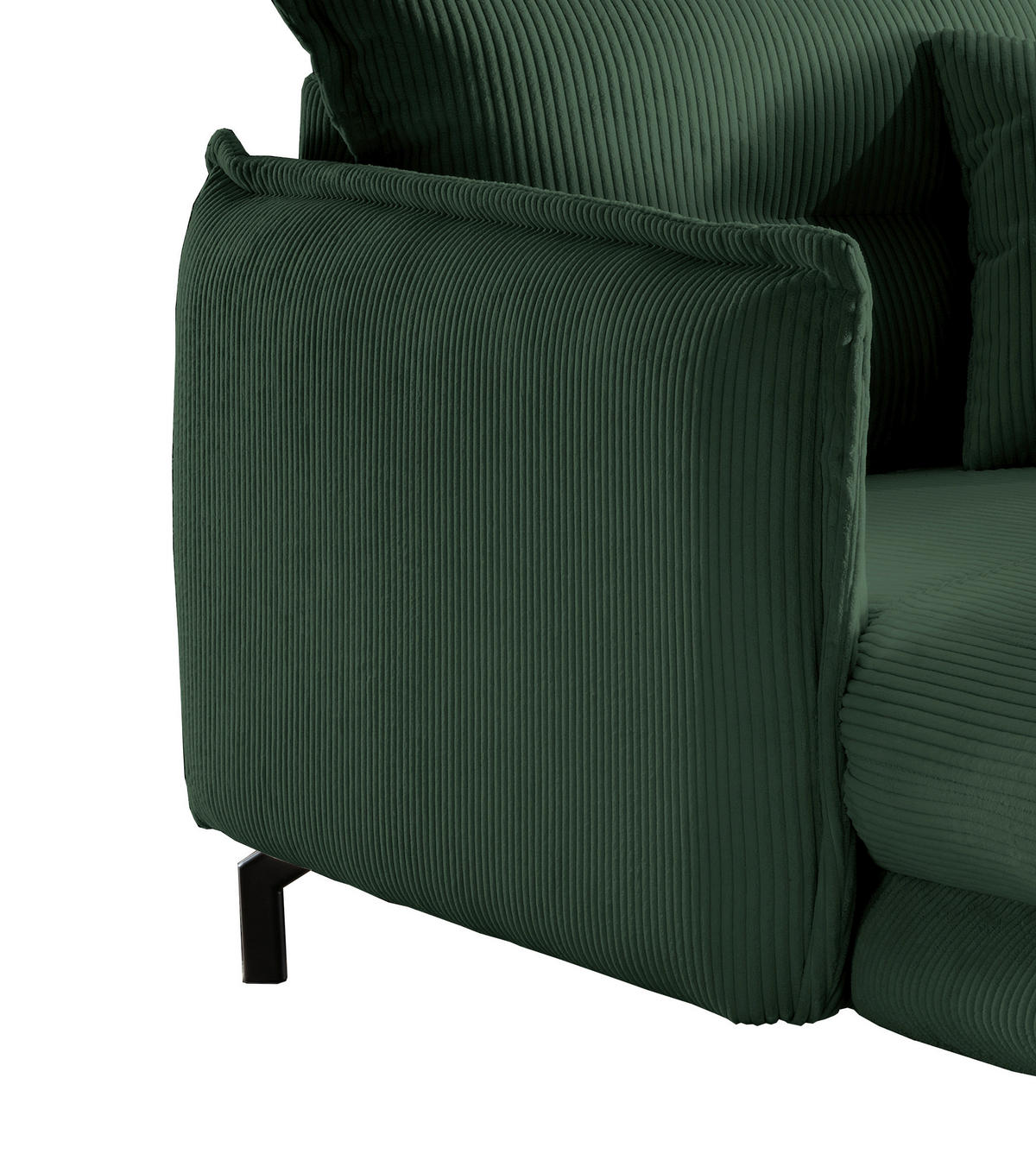 XXL-SESSEL in Cord Grün  - Schwarz/Grün, Modern, Textil/Metall (111/101/167cm) - Livetastic