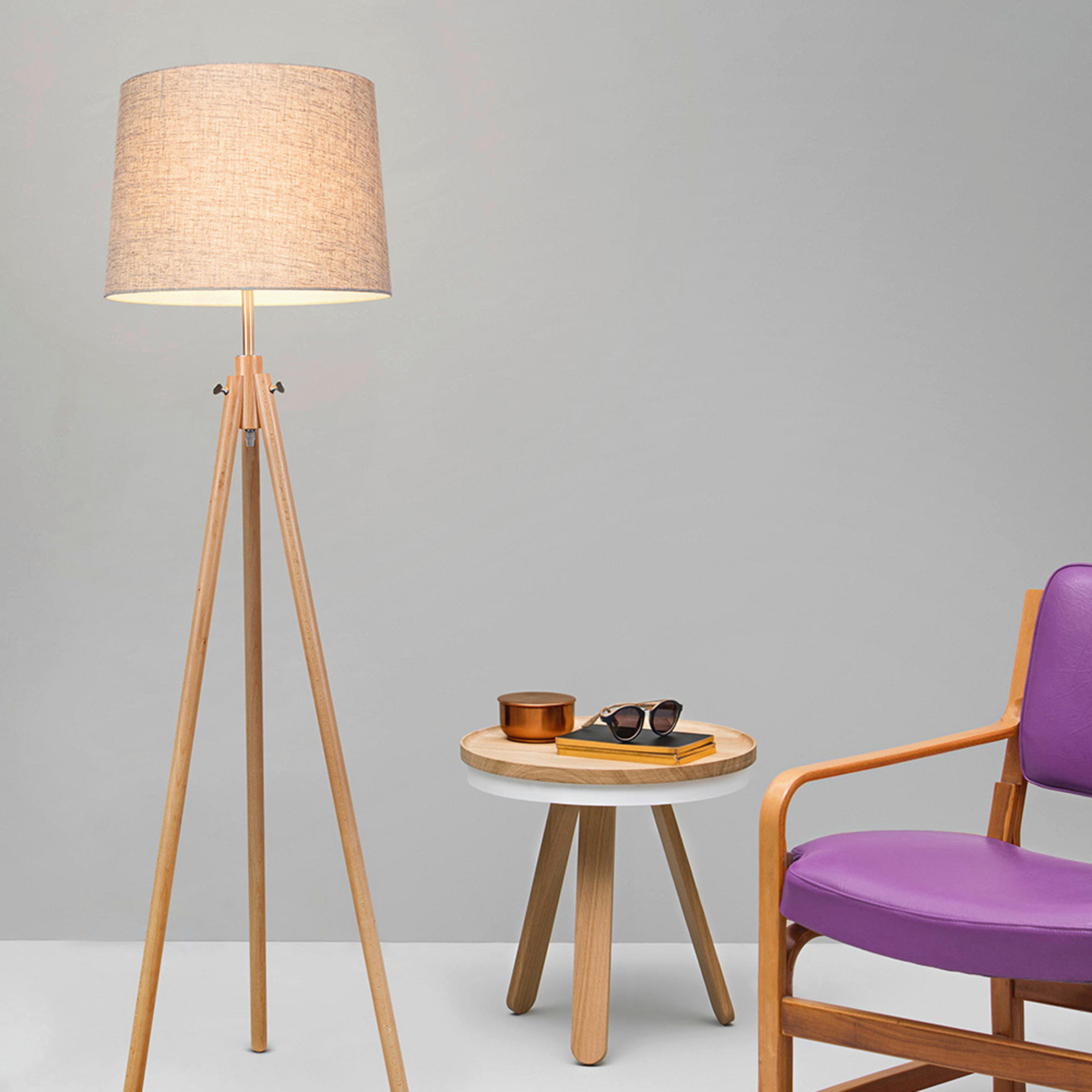 STEHLEUCHTE  51/161,5/51 cm   - Ahornfarben/Braun, Basics, Holz/Kunststoff (51/161,5/51cm) - MAYTONI