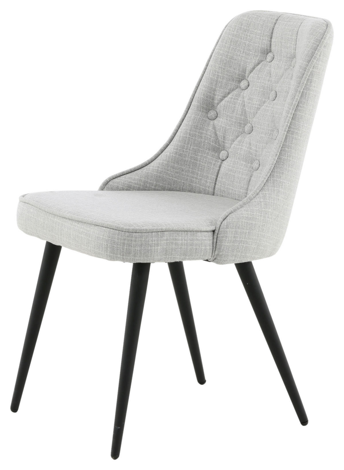 STOLSET 2 styck stål flatväv  - ljusgrå/svart, Design, metall/textil (50/88,5/66cm) - Livetastic