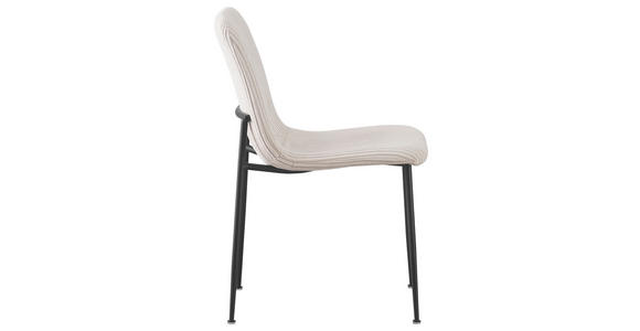 STUHL  Stoffauswahl Cord  - Beige/Schwarz, Design, Textil/Metall (43/83/56cm) - Xora