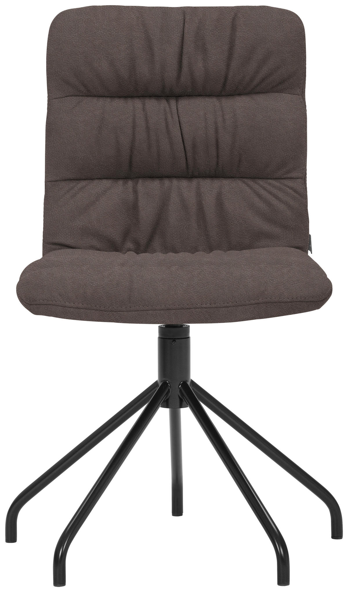 STUHL  in Stahl Echtleder naturbelassen Metall, Leder  - Graubraun/Schwarz, Design, Leder/Metall (52/90/60cm) - Bacher