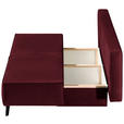 SCHLAFSOFA Percy in Weinrot  - Weinrot/Schwarz, KONVENTIONELL, Textil/Metall (197/91/88cm) - Novel