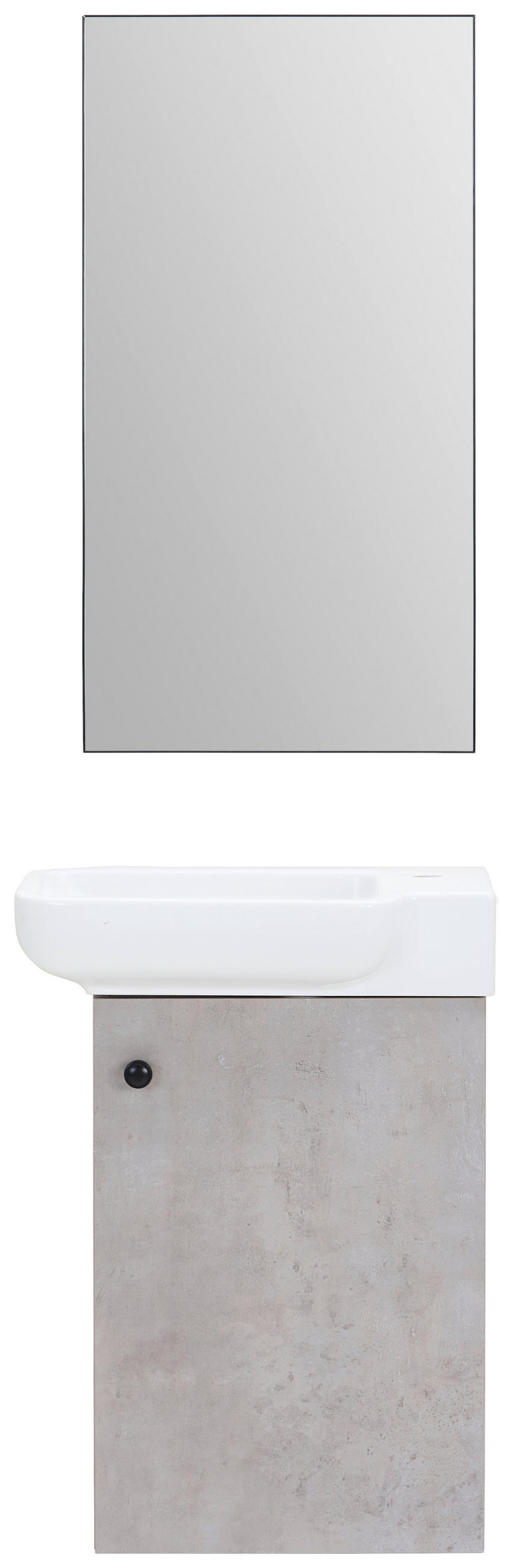 GÄSTEBAD 55 cm  - Weiß Hochglanz/Schwarz, MODERN, Keramik/Holzwerkstoff (55cm) - MID.YOU