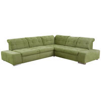 ECKSOFA inkl. Funktion in Flachgewebe Grün  - Chromfarben/Grün, Modern, Kunststoff/Textil (283/254cm) - Sit & More