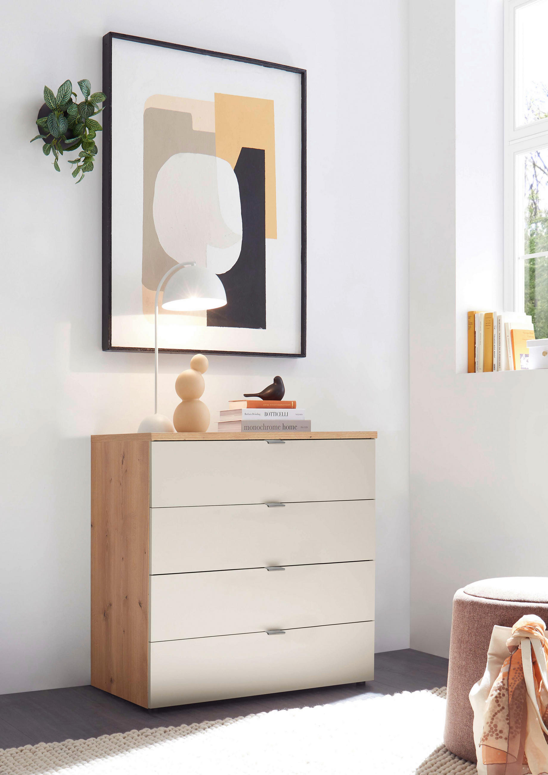 KOMÓD 80/78,4/43 cm  - krómszínű/Pezsgő, Basics, faalapú anyag/fém (80/78,4/43cm) - Dieter Knoll