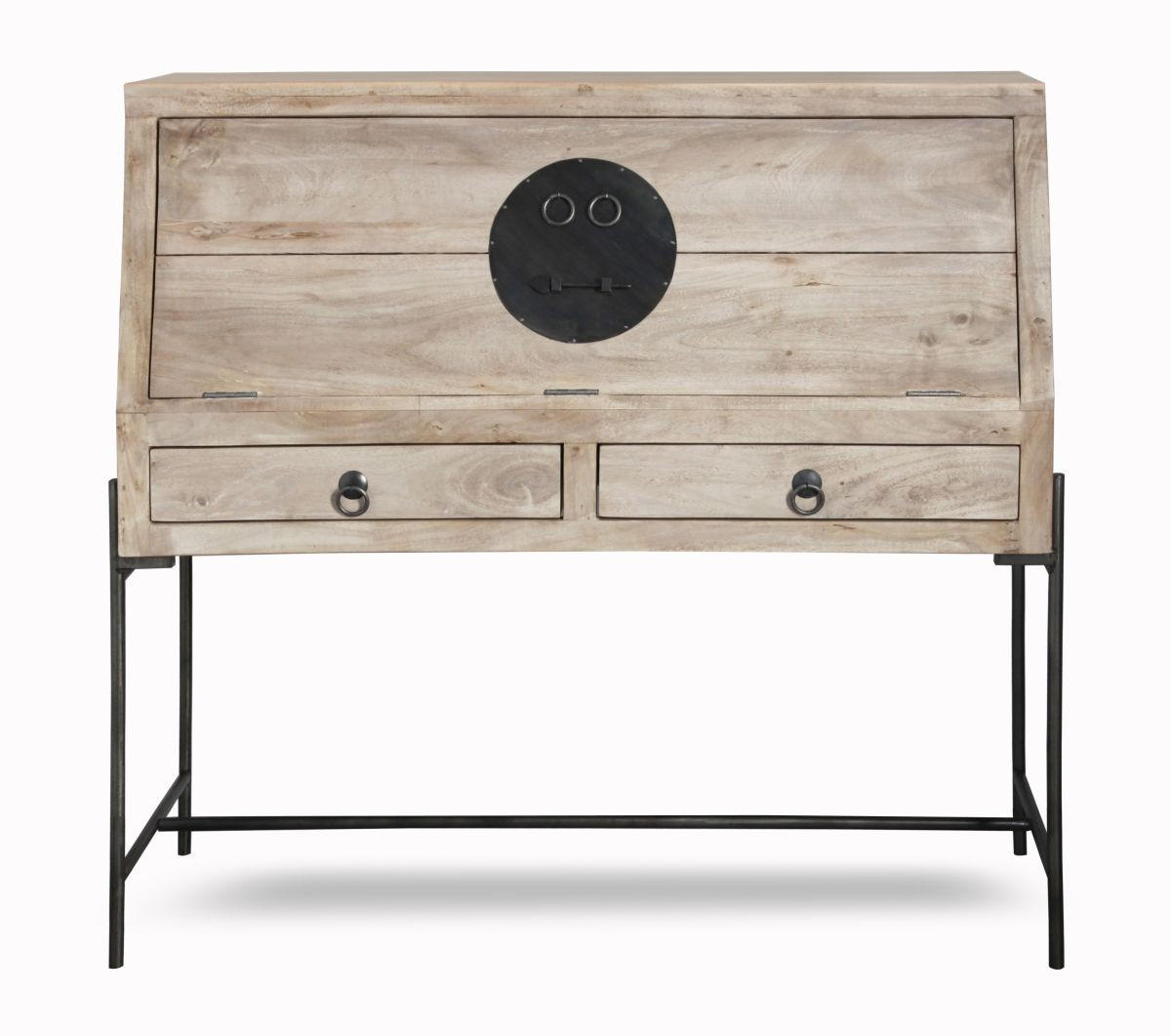 SEKRETÄR   - Anthrazit/Akaziefarben, MODERN, Holz/Metall (120/115/40cm) - Livetastic