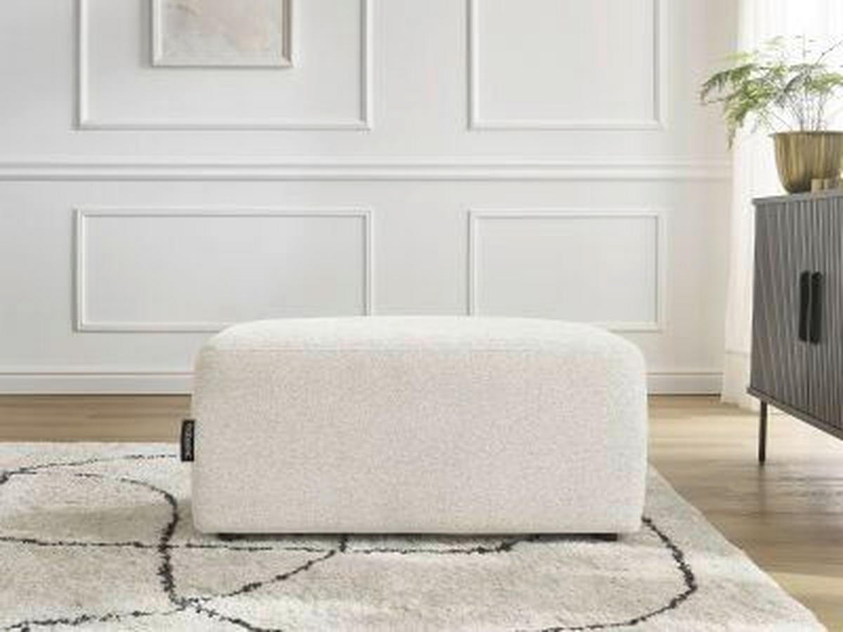 HOCKER ATILLA Flachgewebe Weiß  - Schwarz/Weiß, MODERN, Kunststoff/Textil (92/44/48cm)