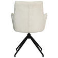 ARMLEHNSTUHL  in Eisen Mikrofaser, Teddystoff  - Beige/Schwarz, Design, Textil/Metall (59/90/62,5cm) - Novel