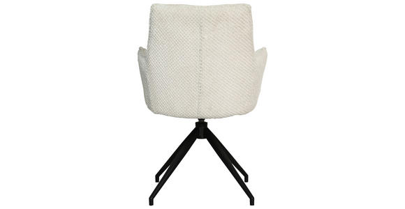 ARMLEHNSTUHL  in Eisen Mikrofaser, Teddystoff  - Beige/Schwarz, Design, Textil/Metall (59/90/62,5cm) - Novel