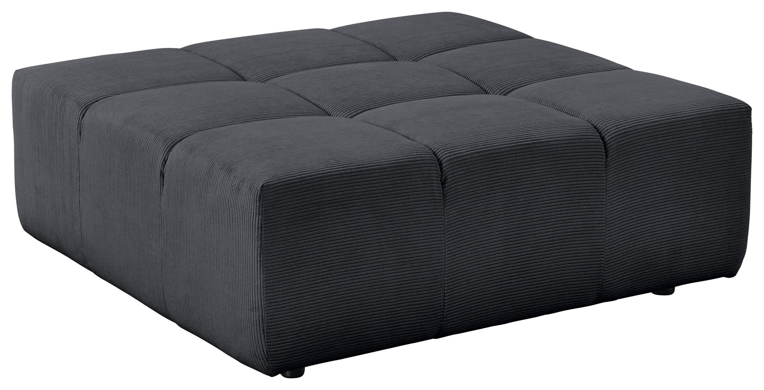 HOCKER Feincord Anthrazit  - Anthrazit/Schwarz, Design, Kunststoff/Textil (107/39/107cm) - Hom`in