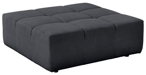 HOCKER Feincord Anthrazit  - Anthrazit/Schwarz, Design, Kunststoff/Textil (107/39/107cm) - Hom`in