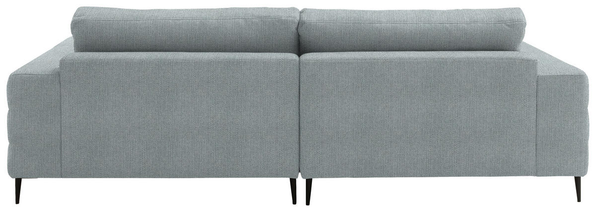 ECKSOFA in Flachgewebe Hellblau  177/253 cm  - Schwarz/Hellblau, Design, Textil/Metall (177/253cm) - Dieter Knoll
