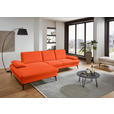 ECKSOFA in Chenille, Mikrofaser Orange  157/299 cm  - Schwarz/Orange, Design, Textil/Metall (157/299cm) - Dieter Knoll