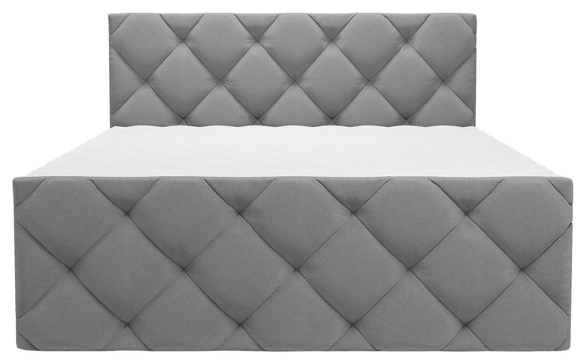 BOXSÄNG 160/200 cm  i mörkgrå  - mörkgrå/svart, Klassisk, textil/plast (160/200cm) - Carryhome