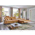 ECKSOFA Latina Plus Currygelb Echtleder  inkl.  - Currygelb/Schwarz, Design, Leder/Metall (334/175cm) - Dieter Knoll