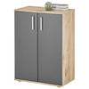 Kommode Basel 60/84/35 cm  in Grau, Eichefarben  - Eichefarben/Silberfarben, Design, Holzwerkstoff/Kunststoff (60/84/35cm) - MID.YOU