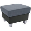 HOCKER in Textil Blau, Graphitfarben  - Blau/Silberfarben, Konventionell, Holz/Textil (68/43/47cm) - Livetastic