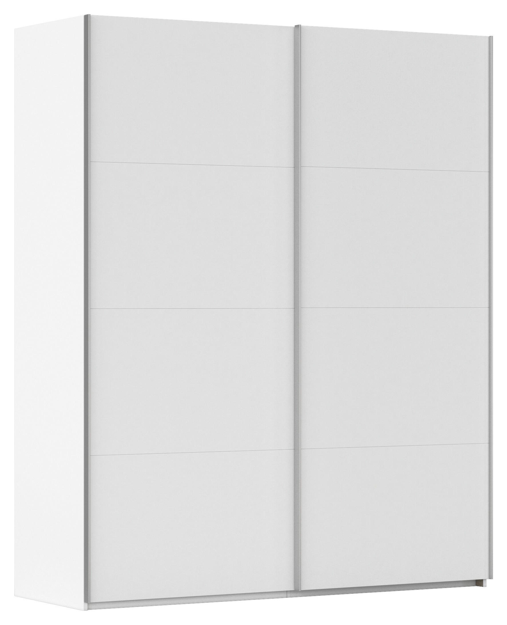 SCHWEBETÜRENSCHRANK 181/223/68 cm 2-türig Weiß  - Alufarben/Weiß, Basics, Holzwerkstoff/Metall (181/223/68cm) - Novel
