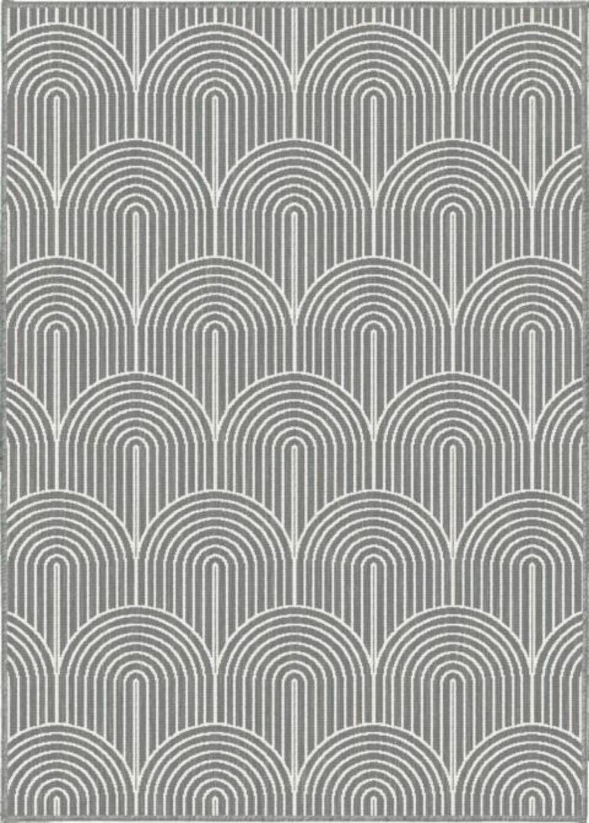OUTDOORTEPPICH 160/230 cm Pangli Silberfarben, Weiß  - Silberfarben/Weiß, Design, Kunststoff (160/230cm)