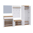 GARDEROBE  in 263,5/193/41,4 cm  - Weiß/Eiche Artisan, MODERN, Holzwerkstoff (263,5/193/41,4cm) - Carryhome