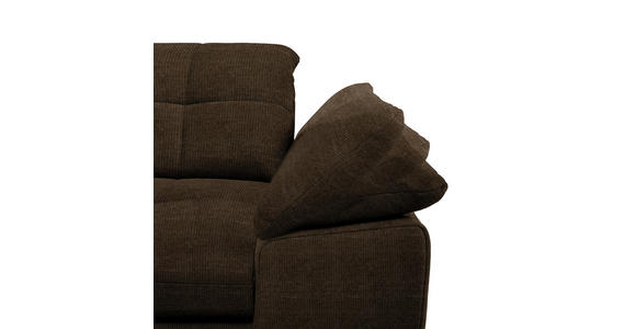 ECKSOFA in Mikrofaser Dunkelbraun  - Chromfarben/Dunkelbraun, Design, Textil/Metall (180/265cm) - Carryhome