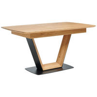 ESSTISCH Eichefarben, Schwarz rechteckig  in verschiedenen Größen erhältlich, ausziehbar  - Eichefarben/Schwarz, KONVENTIONELL, Holz/Metall (150-190/90/76cm) - Voleo