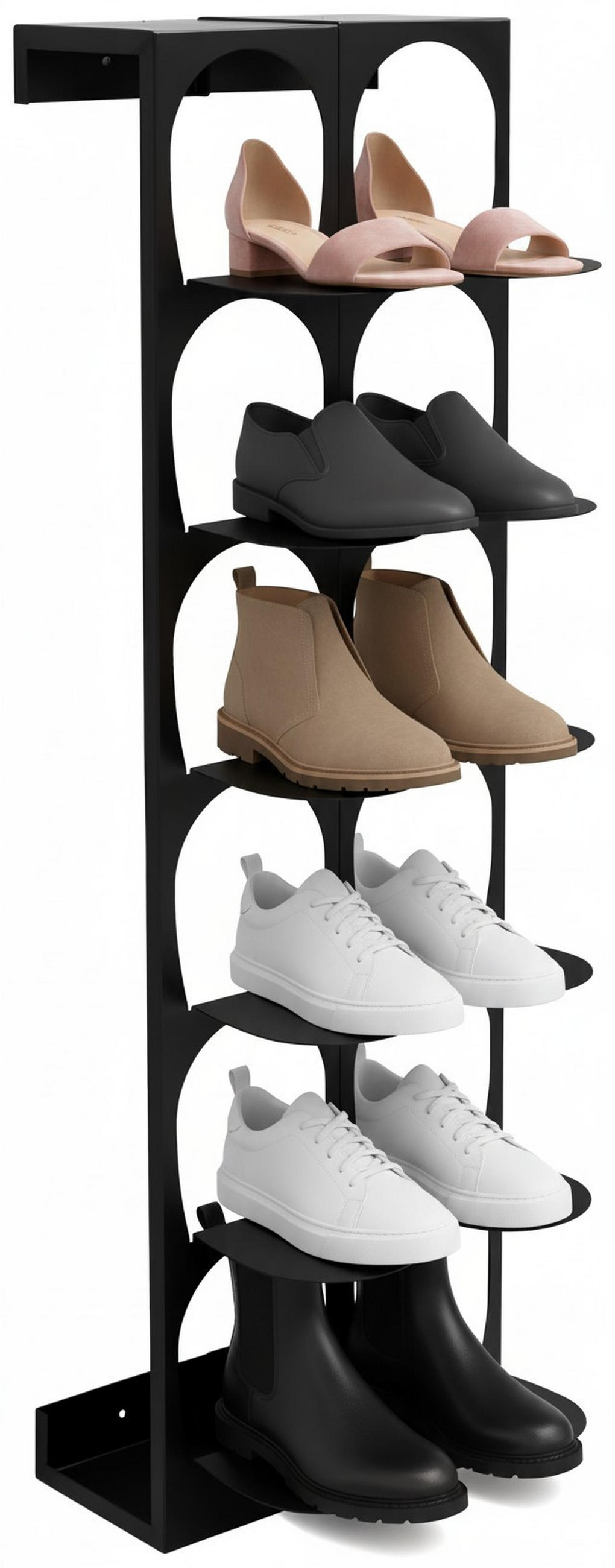 REGÁL NA BOTY, černá, 30/100/30 cm - černá, Basics, kov (30/100/30cm) - Carryhome