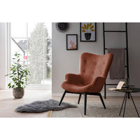 SESSEL in Struktur Kupferfarben  - Schwarz/Kupferfarben, MODERN, Textil/Metall (80/92/99cm) - Livetastic