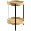 BEISTELLTISCH 43/43/59 cm Wildeiche furniert Anthrazit, Wildeiche rund  - Wildeiche/Anthrazit, Design, Holz/Metall (43/43/59cm) - Musterring