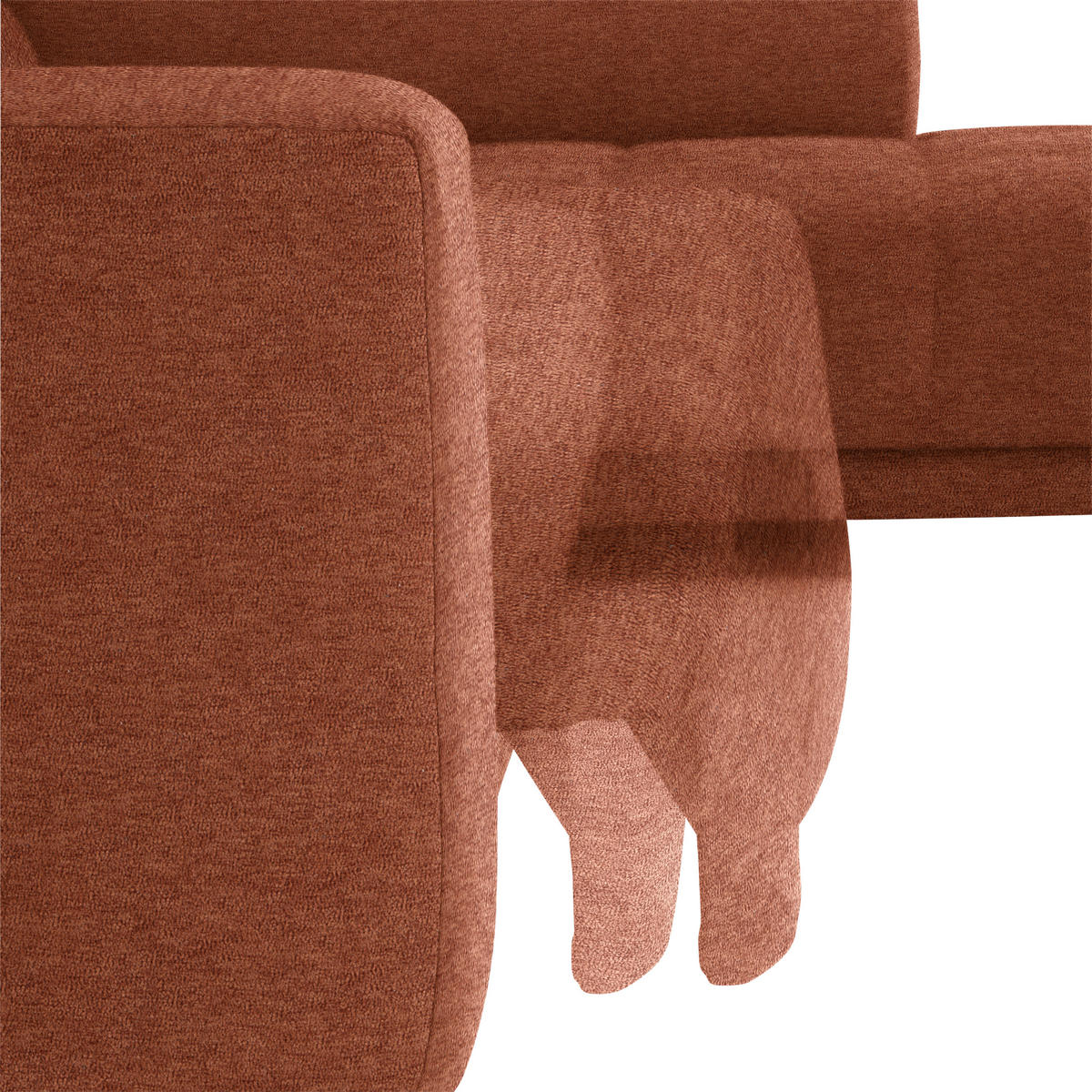 ECKSOFA  in Mikrofaser Rostfarben  301/207 cm  - Rostfarben/Schwarz, Design, Textil/Metall (301/207cm) - Xora